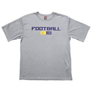 90s VTG LSU Tigers Football Nike Center Swoosh T-Shirt L Gray Nike-Fit
